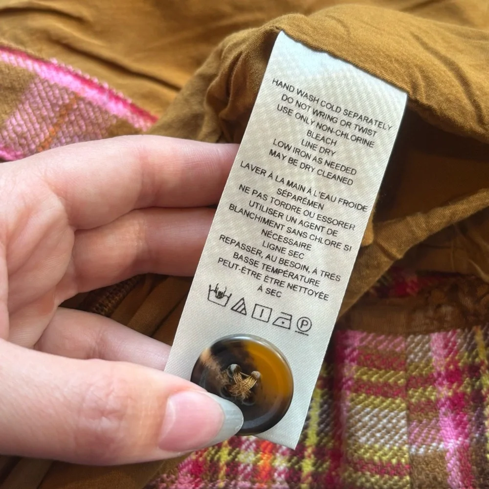 Anthropologie Maeve Plaid Button-Front mini A Line Skirt